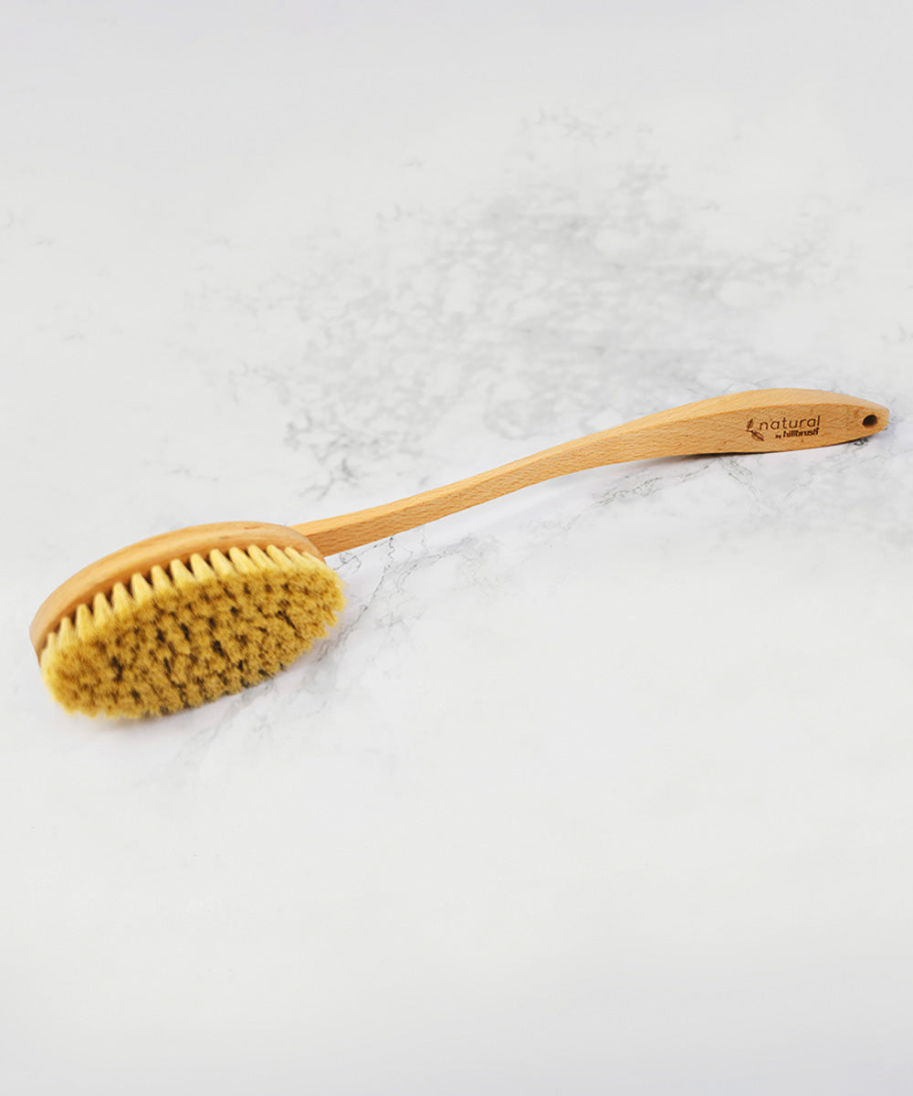 Natural by Hillbrush Long Handled Bath Brush Stiff - Stiff